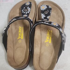 Viking Black Floral Women's Sandals